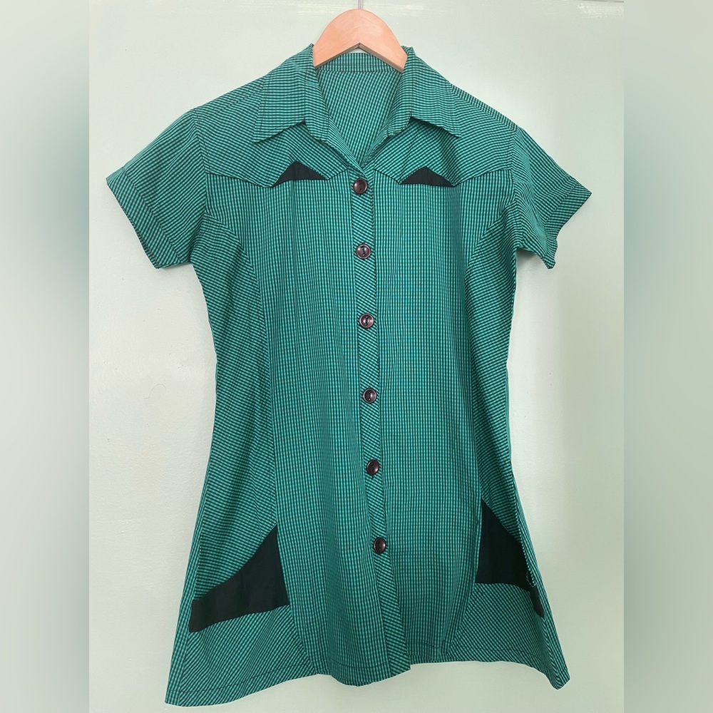 Vintage rockabilly gingham smock dress